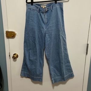 Madewell crop / wide leg denim pants size 32